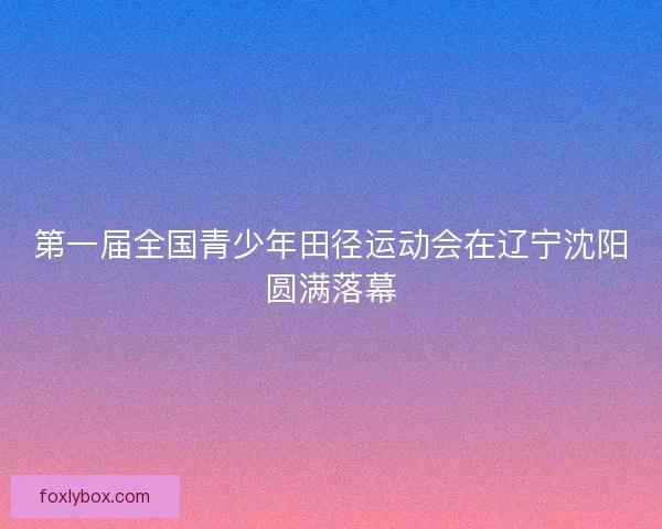 第一届全国青少年田径运动会在辽宁沈阳圆满落幕